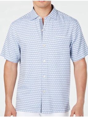 TOMMY BAHAMA Giovanni 100% Silk Button Down Shirt Size XL